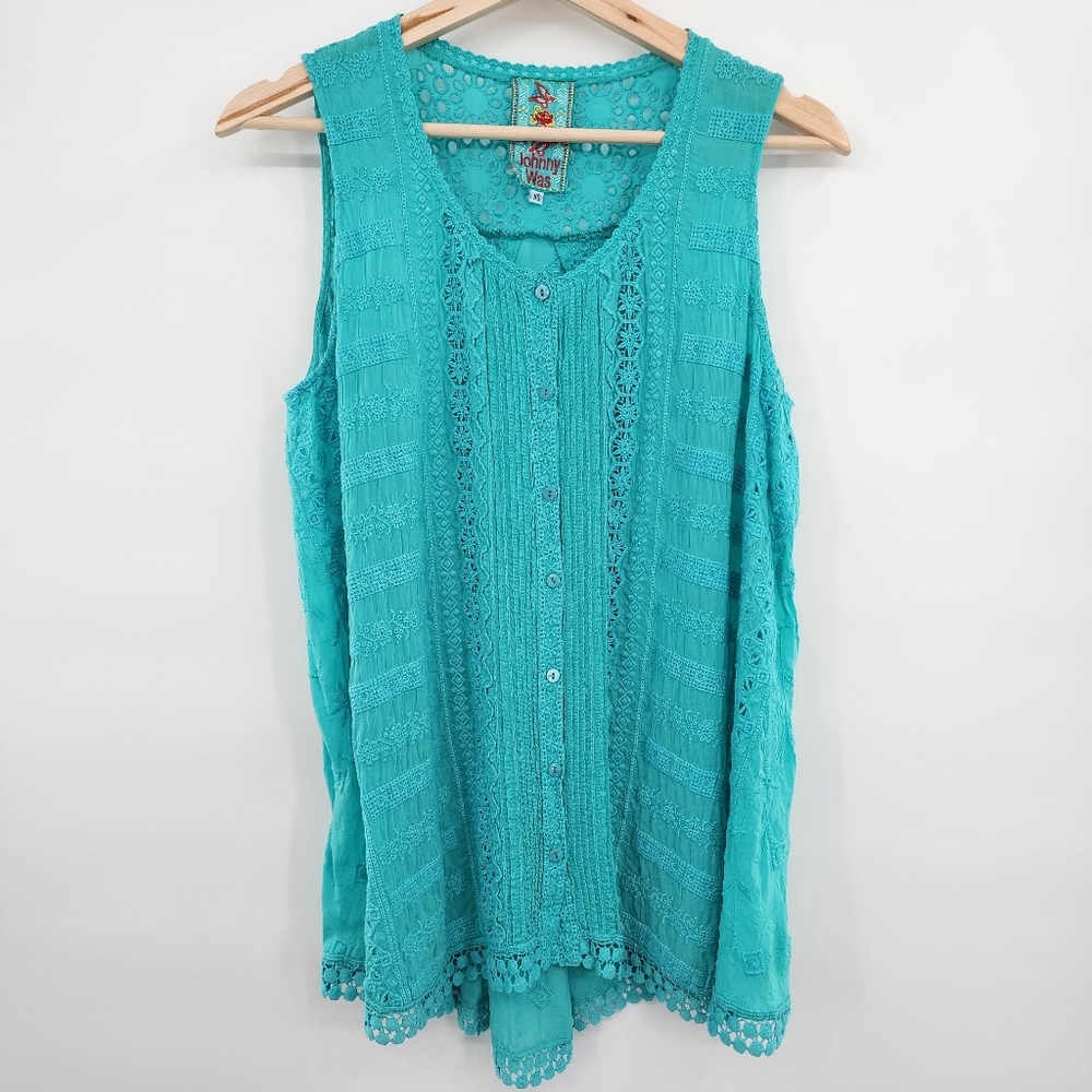 Johnny Was Button Down Tank Top